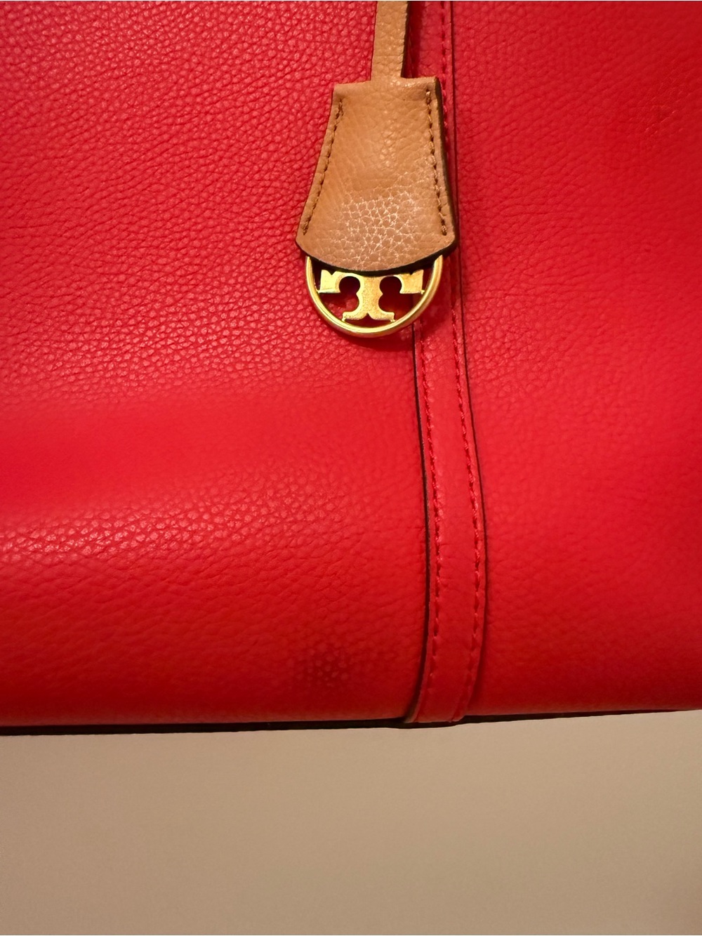 Tory Burch Red Perry Triple Compartment Tote EUC - Picture 6 of 9